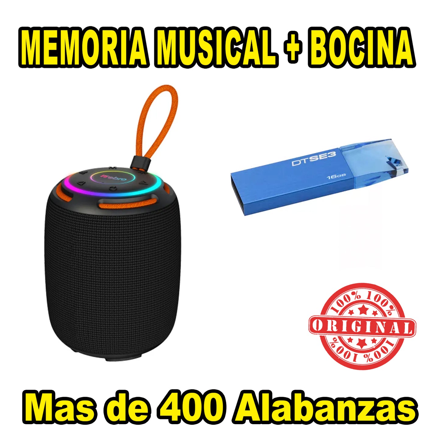 OFERTA BOCINA Y MEMORIA MUSICAL USB - GOSPEL MUSICA CRISTIANA